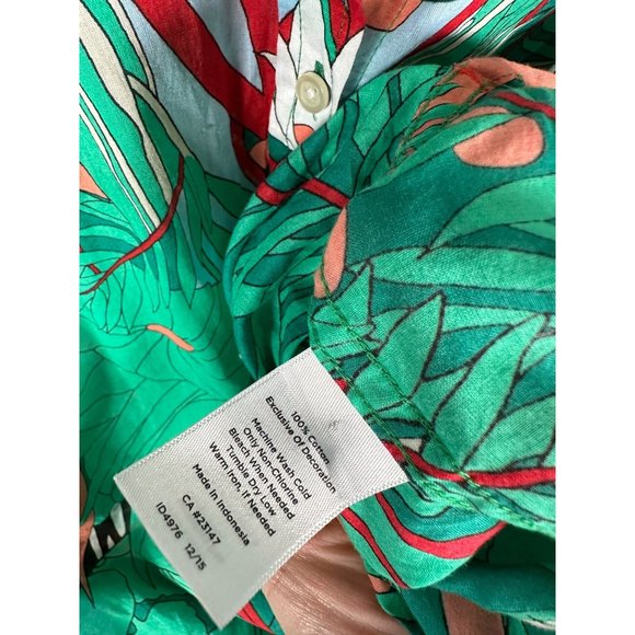 Talbots Jungle Tiger Blouse Top Button Up Womens Medium Petite MP Colorful - Picture 8 of 10